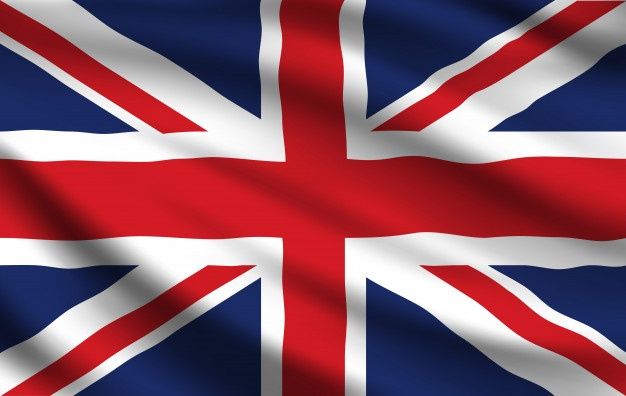 drapeau du royaume uni, réaliste union jack ondulant vecteur premium