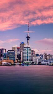 Sky Tower in Auckland, New Zealand, a popular study destination featured by the best study abroad consultants in Kochi.